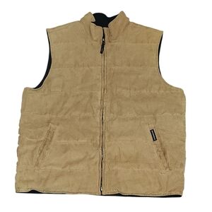 Weatherproof  Reversable Microsuade Zip-up Vest With Inside And Outter Pockets